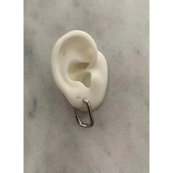 New Stock! Sterling Silver Thick Chunky Square Hoop Earrings Brand New - Picture 4 of 4